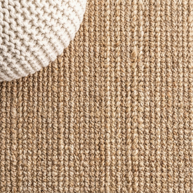 Pata Hand Woven Chunky Jute Area Rug Natural / Square / 5' Square – DETAIL