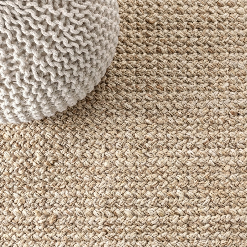 Pata Hand Woven Chunky Jute Area Rug Light Ivory / Runner / 2' X 12' – DETAIL