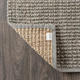 Pata Hand Woven Chunky Jute Area Rug Gray / Runner / 2' X 12' – BACK
