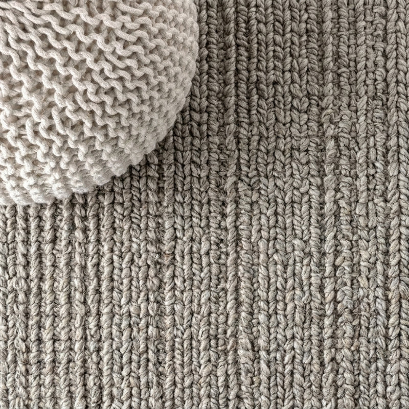 Pata Hand Woven Chunky Jute Area Rug Gray / Runner / 2' X 12' – DETAIL