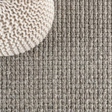 Pata Hand Woven Chunky Jute Area Rug Gray / Square / 5' Square – DETAIL
