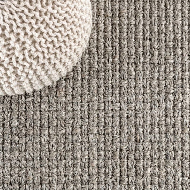 Pata Hand Woven Chunky Jute Area Rug Gray / Square / 5' Square – DETAIL