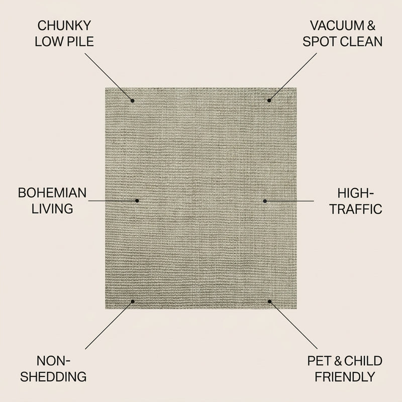 Pata Hand Woven Chunky Jute Area Rug Gray / Square / 5' Square – ICONS