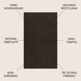 Pata Hand Woven Chunky Jute Area Rug Brown
