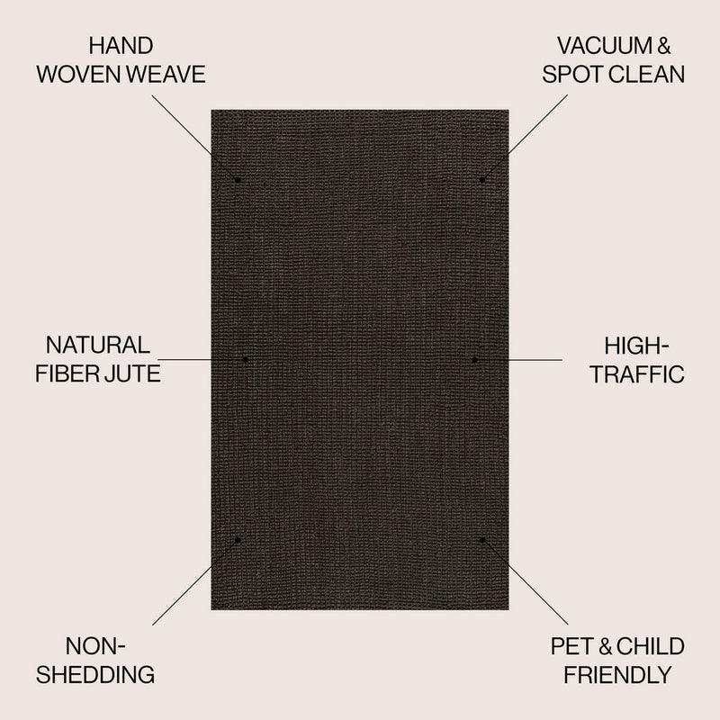 Pata Hand Woven Chunky Jute Area Rug Brown