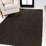 Pata Hand Woven Chunky Jute Area Rug Brown