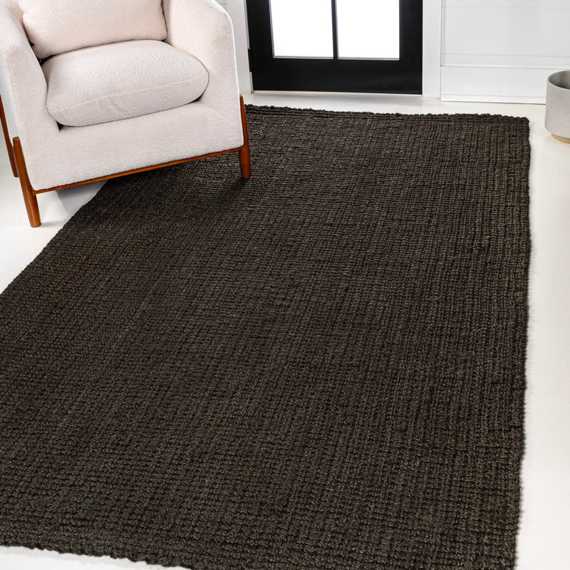 Pata Hand Woven Chunky Jute Area Rug Brown