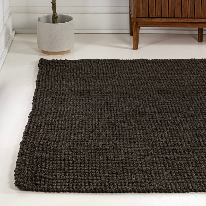 Pata Hand Woven Chunky Jute Area Rug Brown