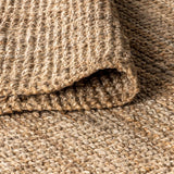 Pata Hand Woven Chunky Jute With Fringe Area Rug - JONATHAN Y