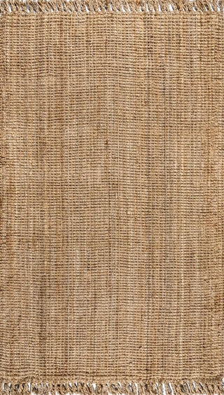 Pata Hand Woven Chunky Jute With Fringe Area Rug - JONATHAN Y