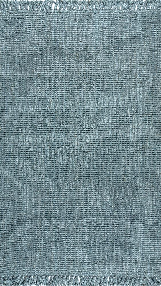 Pata Hand Woven Chunky Jute With Fringe Area Rug
