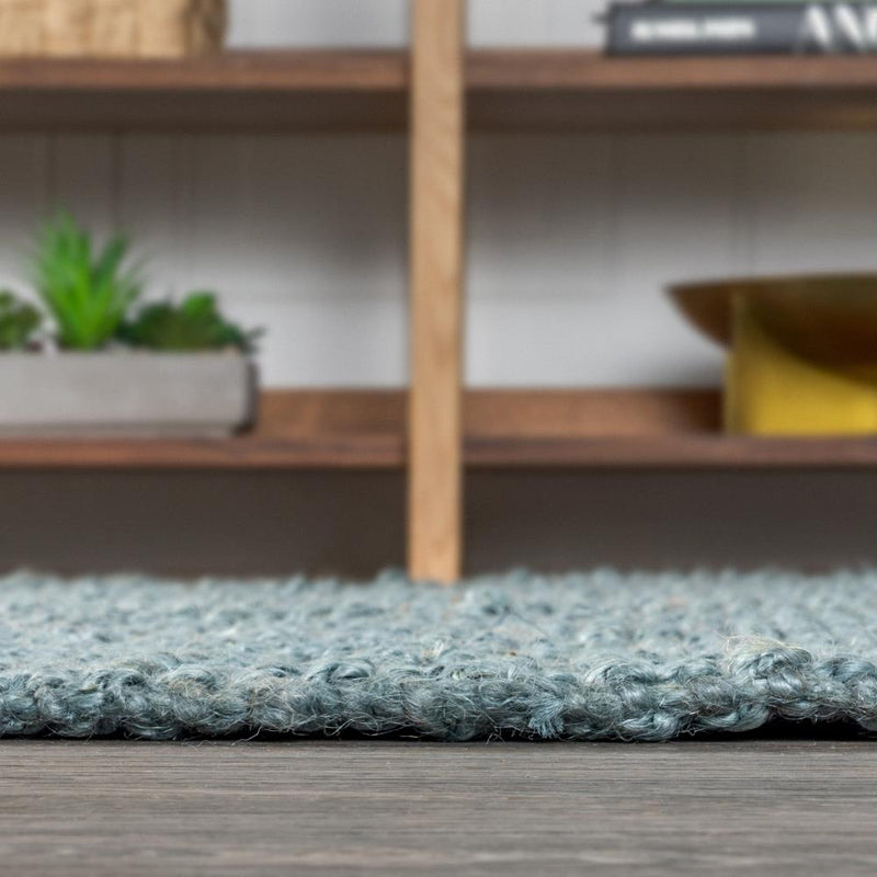 Pata Hand Woven Chunky Jute With Fringe Area Rug