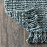 Pata Hand Woven Chunky Jute With Fringe Area Rug