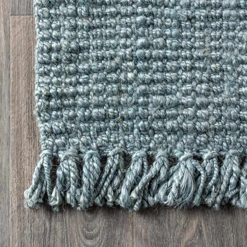 Pata Hand Woven Chunky Jute With Fringe Area Rug