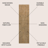 Biot Traditional Rustic Handwoven Jute Area Rug