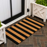 Sutton Modern Coastal Striped Coir Area Rug