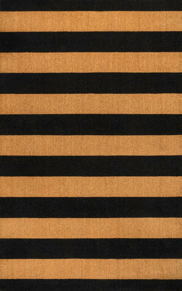 Sutton Modern Coastal Striped Coir Area Rug