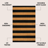 Sutton Modern Coastal Striped Coir Area Rug