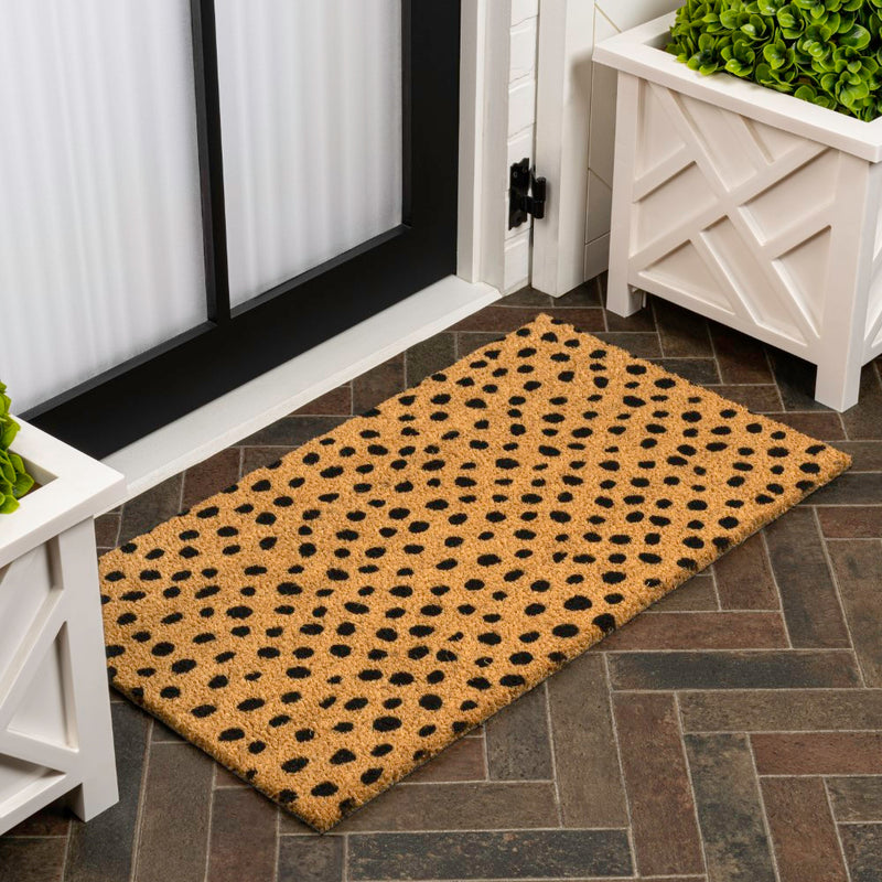 Daphne Modern Classic Animal-spot Bordered Coir Area Rug