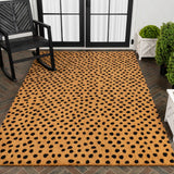 Daphne Modern Classic Animal-spot Bordered Coir Area Rug