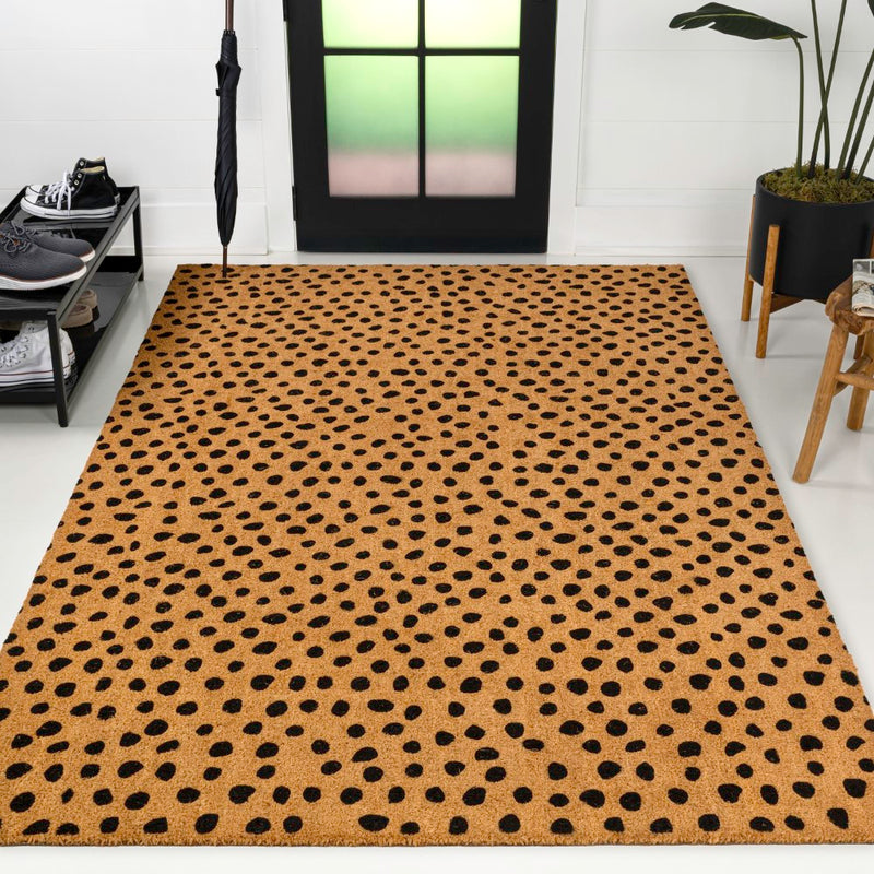 Daphne Modern Classic Animal-spot Bordered Coir Area Rug