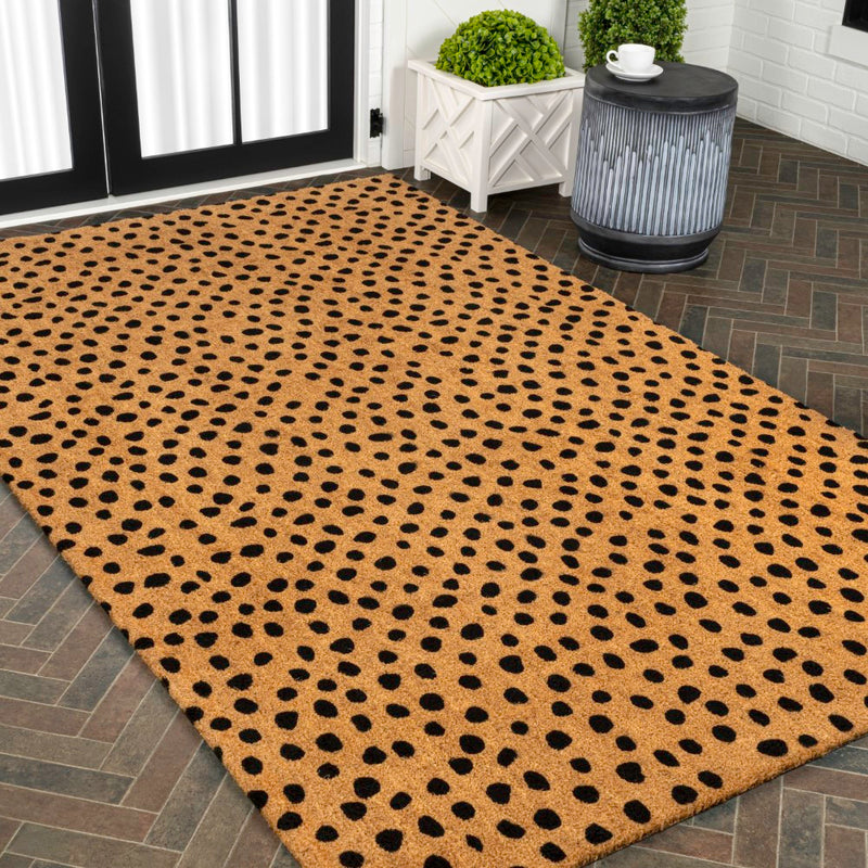 Daphne Modern Classic Animal-spot Bordered Coir Area Rug