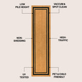 Blaire Modern Classic Double Border Coir Area Rug