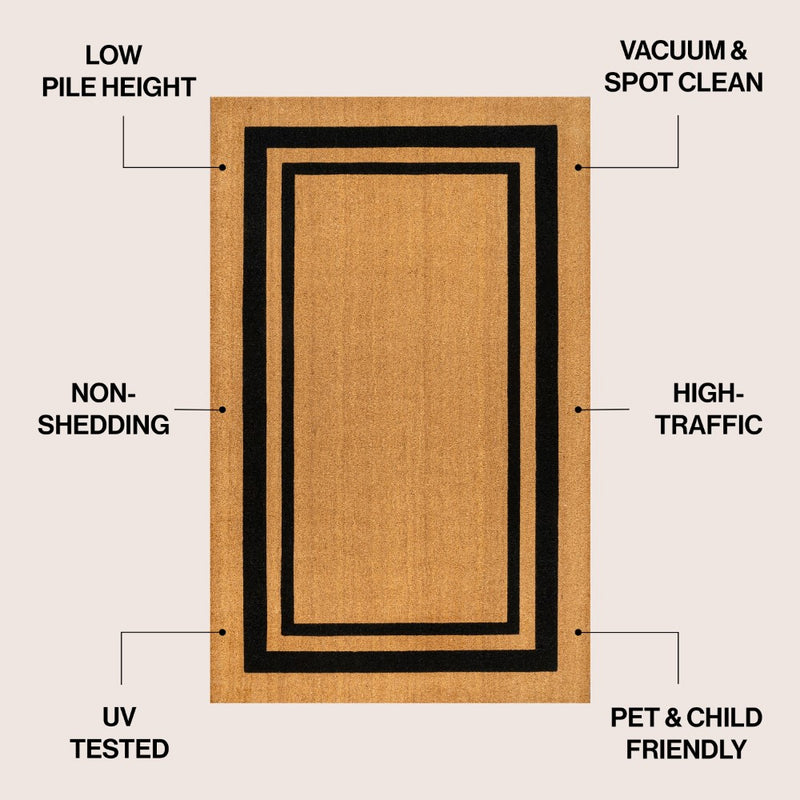 Blaire Modern Classic Double Border Coir Area Rug