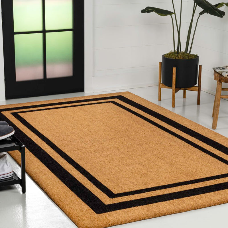 Blaire Modern Classic Double Border Coir Area Rug