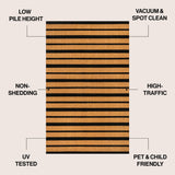 Hadley Modern Classic Ticking Stripe Coir Area Rug