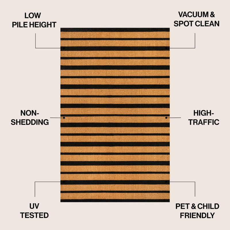 Hadley Modern Classic Ticking Stripe Coir Area Rug