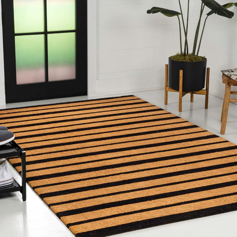Hadley Modern Classic Ticking Stripe Coir Area Rug