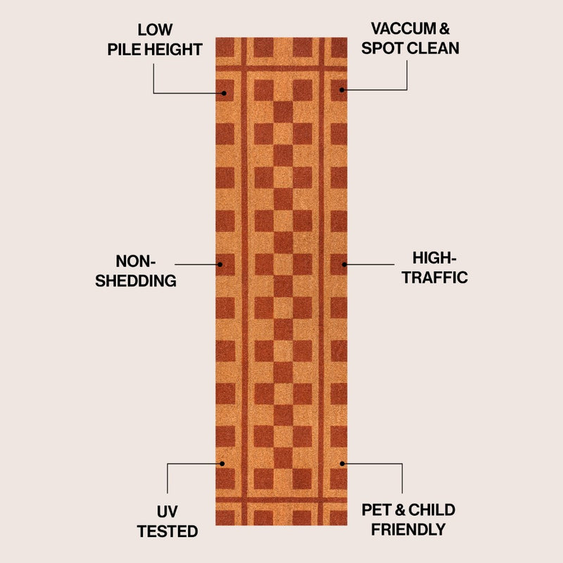 Harper Classic Farmhouse Checkerboard Coir Area Rug