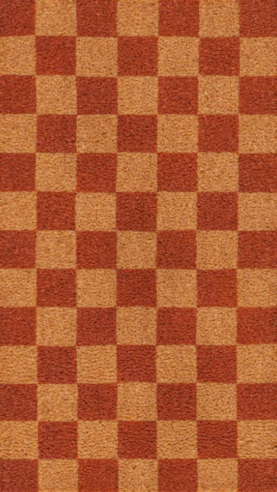 Porter Classic Farmhouse Checkered Coir Area Rug