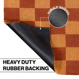 Porter Classic Farmhouse Checkered Coir Area Rug