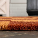 Porter Classic Farmhouse Checkered Coir Area Rug