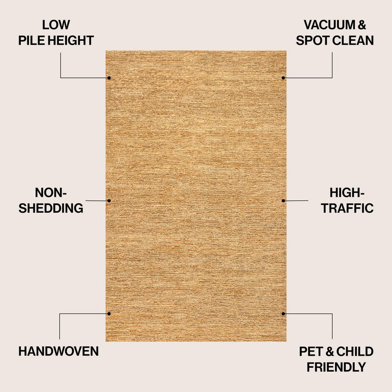 Griffin Rustic Farmhouse Woven Jute Solid Area Rug