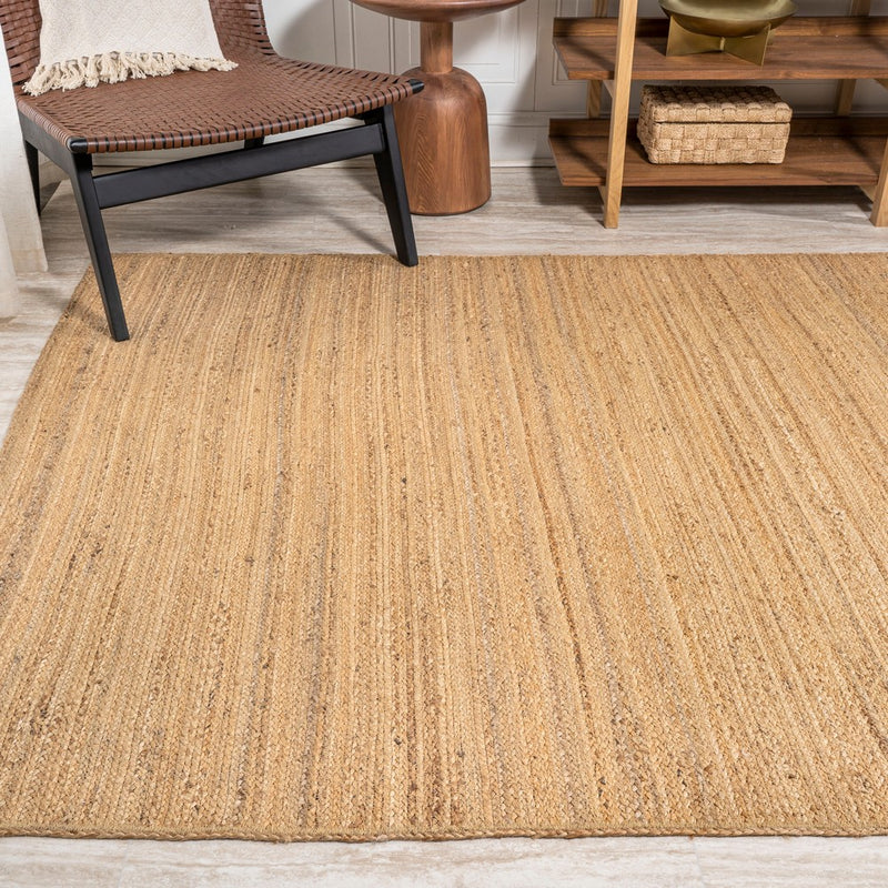 Griffin Rustic Farmhouse Woven Jute Solid Area Rug