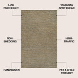 Griffin Rustic Farmhouse Woven Jute Solid Area Rug