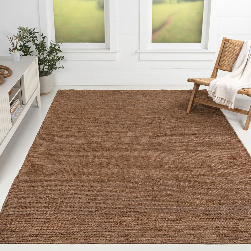Griffin Rustic Farmhouse Woven Jute Solid Area Rug