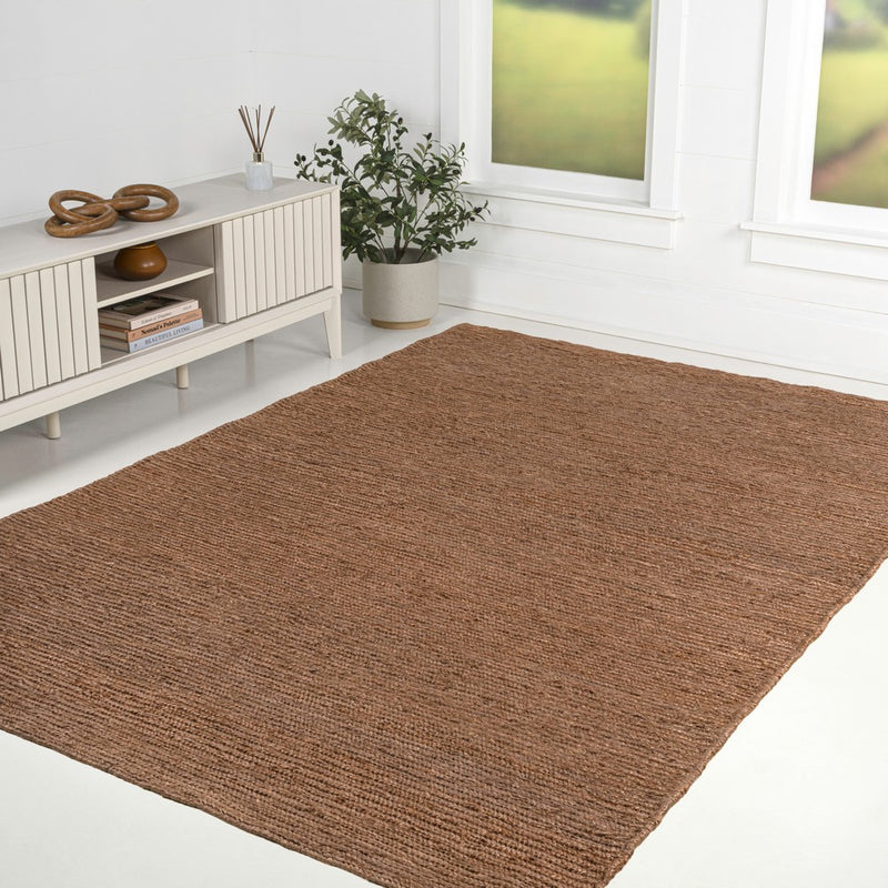 Griffin Rustic Farmhouse Woven Jute Solid Area Rug