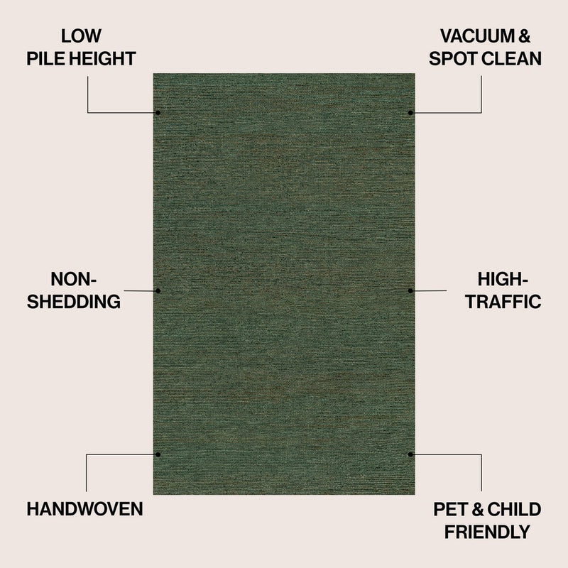 Griffin Rustic Farmhouse Woven Jute Solid Area Rug