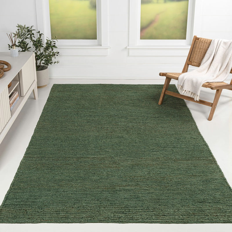 Griffin Rustic Farmhouse Woven Jute Solid Area Rug