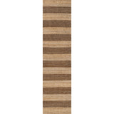 Jayden Rustic Farmhouse Woven Jute Stripe Area Rug
