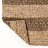 Jayden Rustic Farmhouse Woven Jute Stripe Area Rug