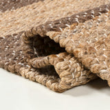 Jayden Rustic Farmhouse Woven Jute Stripe Area Rug