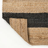 Jayden Rustic Farmhouse Woven Jute Stripe Area Rug