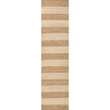Jayden Rustic Farmhouse Woven Jute Stripe Area Rug