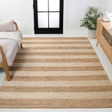 Jayden Rustic Farmhouse Woven Jute Stripe Area Rug