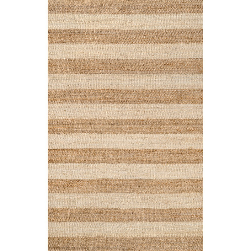 Jayden Rustic Farmhouse Woven Jute Stripe Area Rug